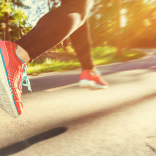 female runner on road pedestrian accident